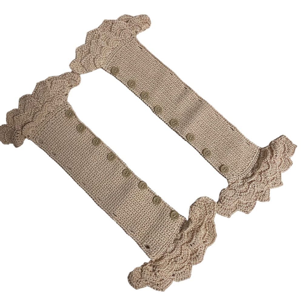Cream crochet‎ handbag covers for handle